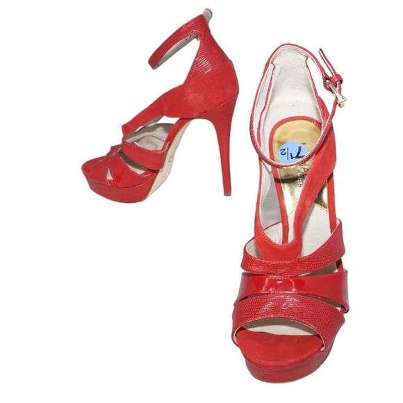 Michael Kors Red Suede Stiletto Pumps, Size 7 - Picture 5 of 11